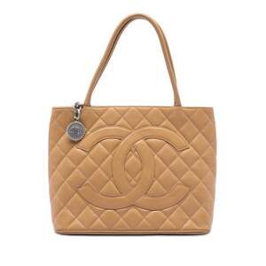 Chanel Medallion Tote Quilted Caviar #256316C23B